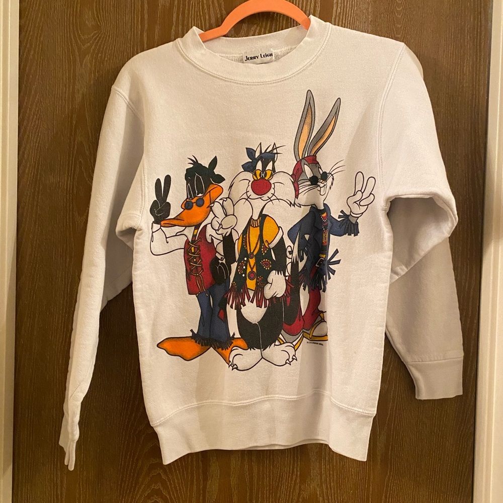 Vintage White Cartoon Character Sweater
